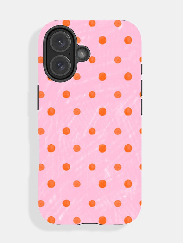 Skinnydip London Orange And Pink Painted Polka Dot Ultra Protective iPhone Case