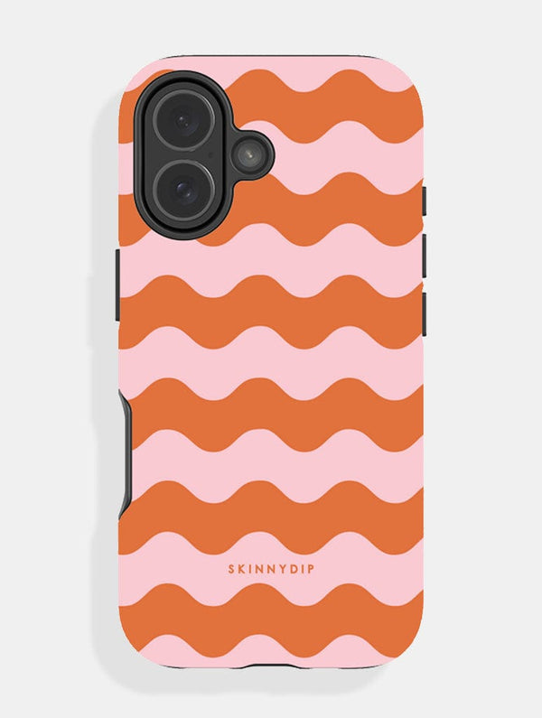 Skinnydip London Orange and Pink Wavey Lines Ultra Protective iPhone Case – Skinnydip London