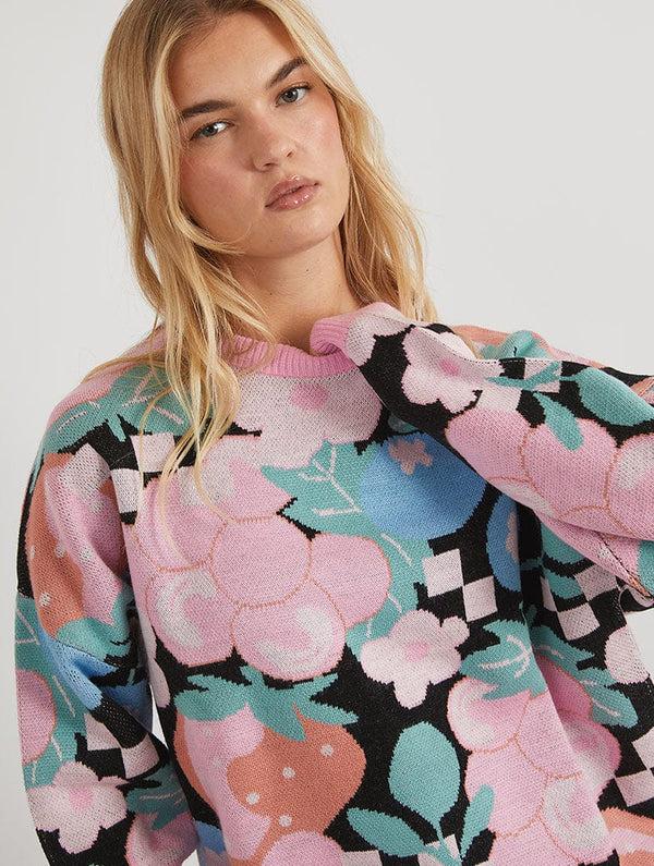 Skinnydip London Oversized Fruit Black Knitted Jumper