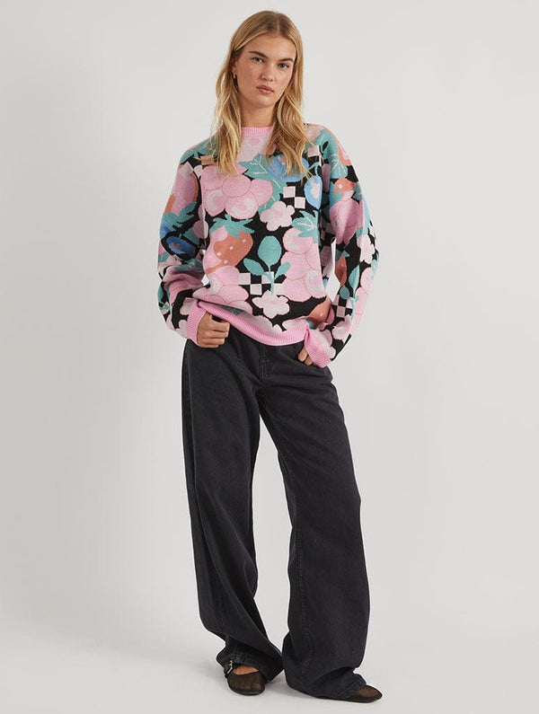 Skinnydip London Oversized Fruit Black Knitted Jumper