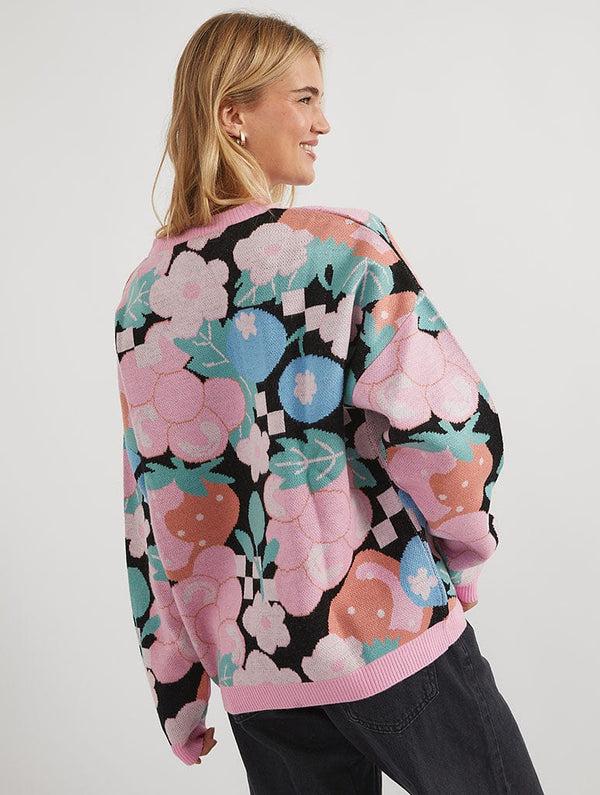 Skinnydip London Oversized Fruit Black Knitted Jumper