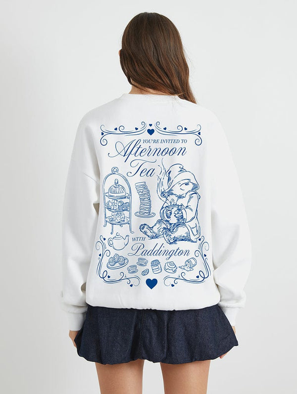 Skinnydip London Paddington Afternoon Tea Sweatshirt in Ecru