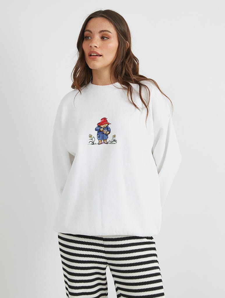 Skinnydip London Paddington Poster Sweatshirt In Ecru