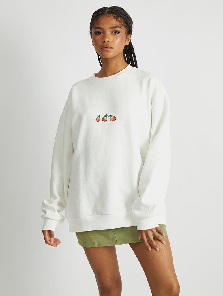 Skinnydip London Paddington X Skinnydip Orange Tree Sweatshirt In White
