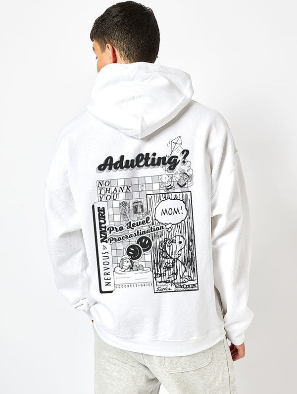 Skinnydip London Peanuts X Skinnydip Snoopy Adulting Hoodie In Ecru