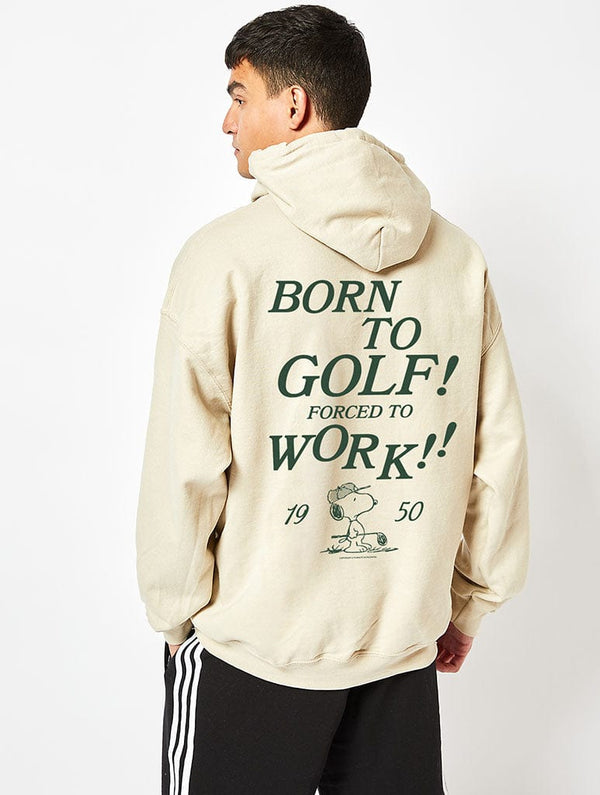 Skinnydip London Peanuts x Skinnydip Snoopy Born to Golf Hoodie in Sand