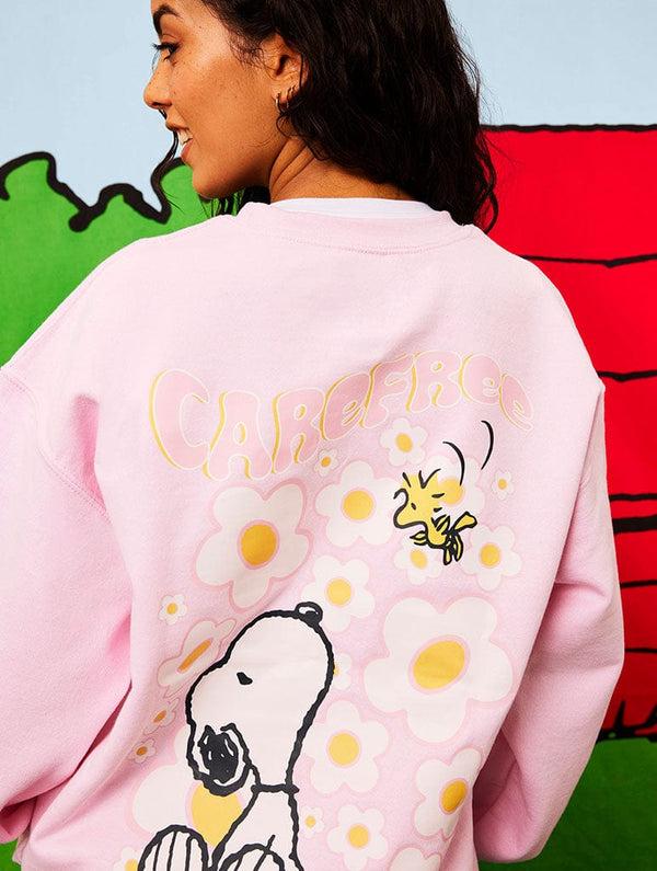 Skinnydip London Peanuts x Skinnydip Snoopy Carefree Sweatshirt in Pink