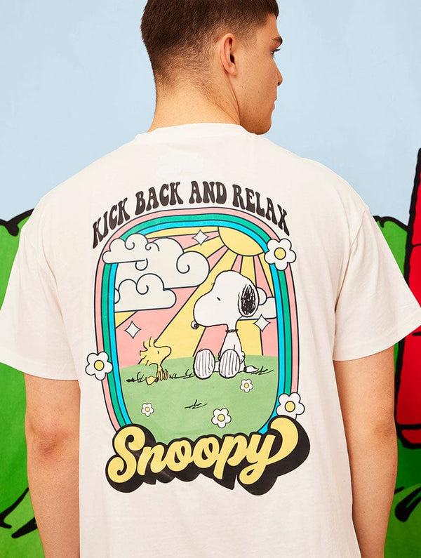 Skinnydip London Peanuts x Skinnydip Snoopy Kick Back & Relax T-Shirt in Ecru