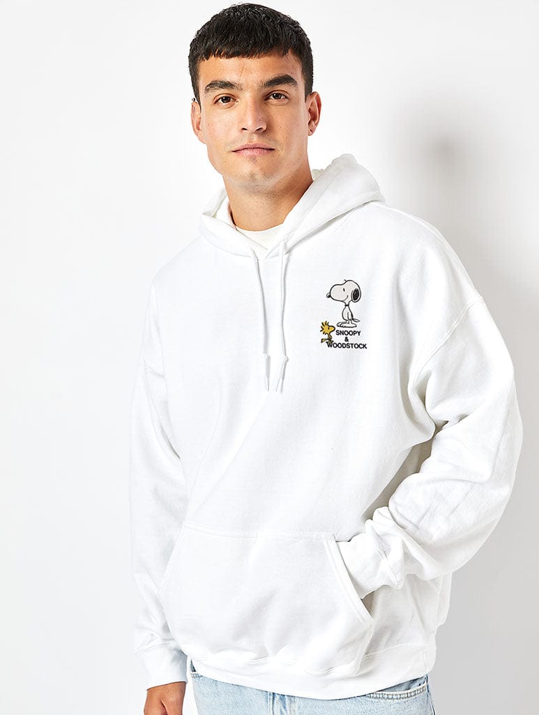Skinnydip London Peanuts X Skinnydip Snoopy Mixed Character Hoodie In Ecru