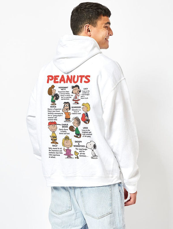 Skinnydip London Peanuts x Skinnydip Snoopy Mixed Character Hoodie in Ecru
