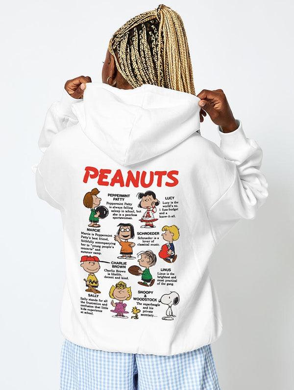 Skinnydip London Peanuts x Skinnydip Snoopy Mixed Character Hoodie in Ecru