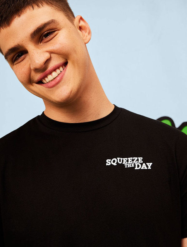 Skinnydip London Peanuts X Skinnydip Snoopy Squeeze The Day T-Shirt In Black