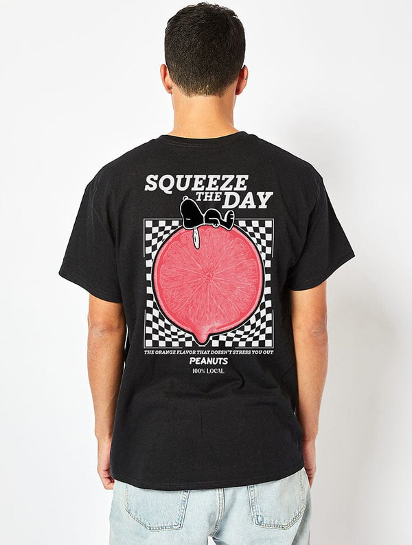 Skinnydip London Peanuts X Skinnydip Snoopy Squeeze The Day T-Shirt In Black
