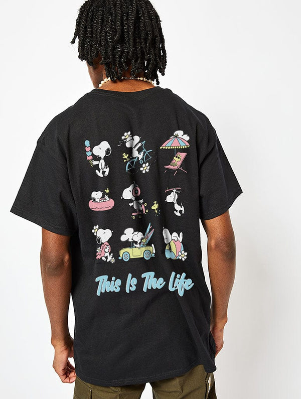 Skinnydip London Peanuts X Skinnydip Snoopy This Is The Life T-Shirt In Black