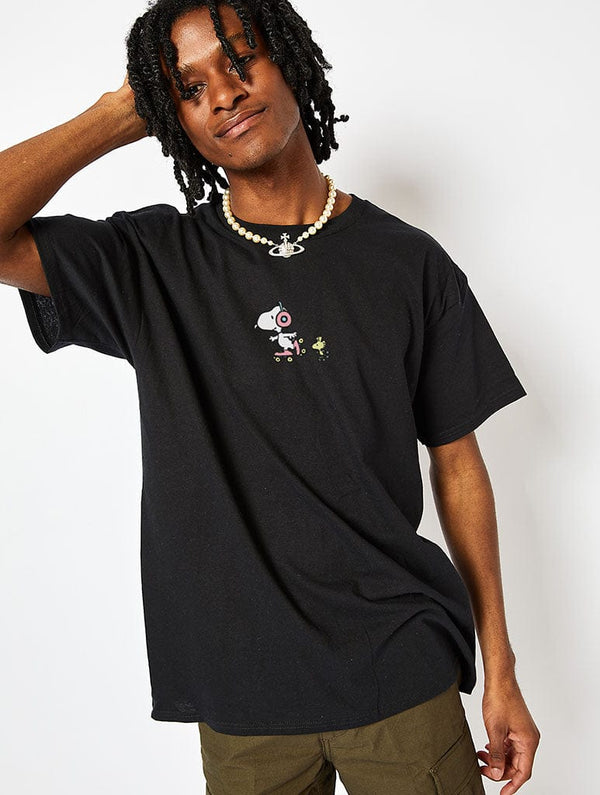 Skinnydip London Peanuts X Skinnydip Snoopy This Is The Life T-Shirt In Black