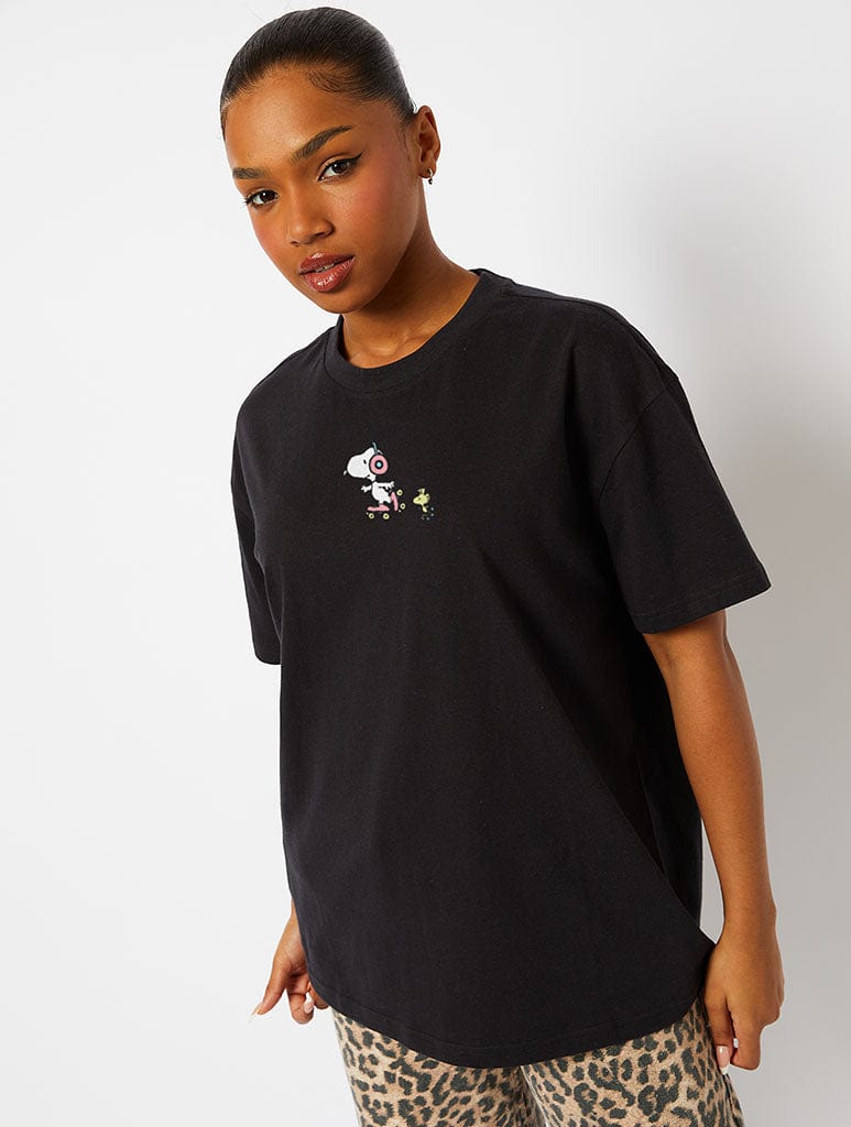 Skinnydip London Peanuts X Skinnydip Snoopy This Is The Life T-Shirt In Black