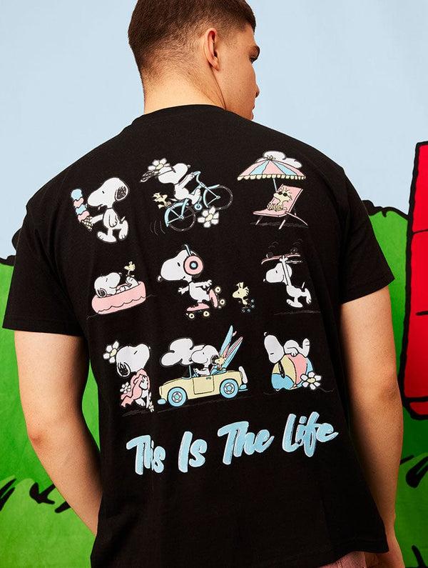 Skinnydip London Peanuts x Skinnydip Snoopy This is the Life T-Shirt in Black
