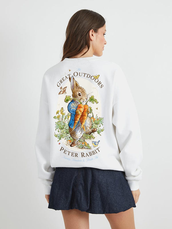 Skinnydip London Peter Rabbit Great Outdoors Sweatshirt in Ecru