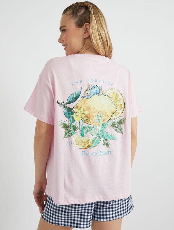 Skinnydip London Peter Rabbit x Skinnydip Lemon T-Shirt In Pink