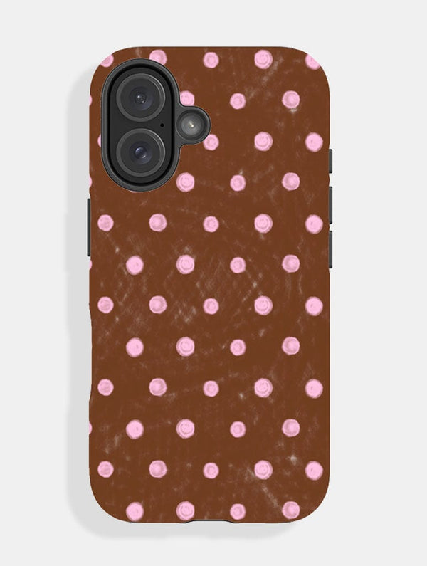 Skinnydip London Pink And Brown Painted Polka Dot Ultra Protective iPhone Case – Skinnydip London