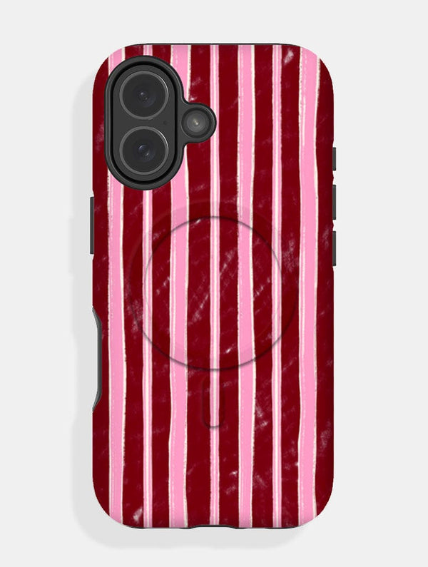 Skinnydip London Pink and Burgundy Sketchy Stripes MagSafe Ultra Protective iPhone Case – Skinnydip London