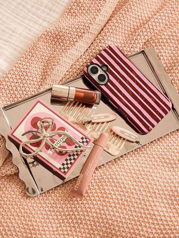 Skinnydip London Pink And Burgundy Sketchy Stripes Ultra Protective IPhone Case