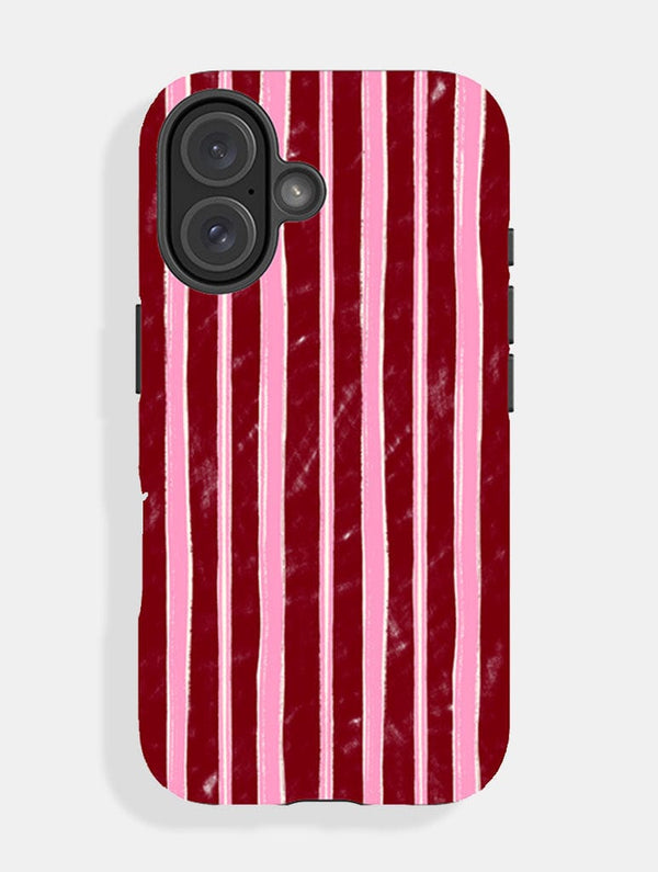 Skinnydip London Pink And Burgundy Sketchy Stripes Ultra Protective IPhone Case
