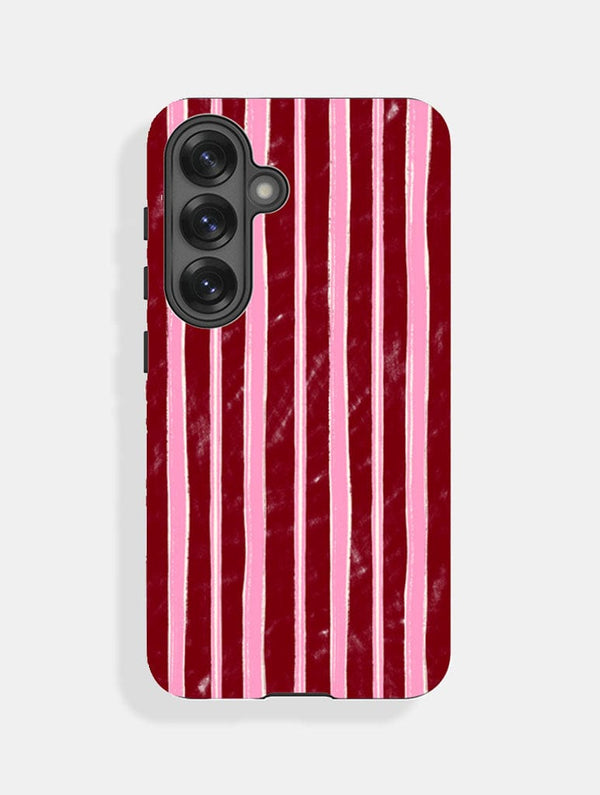Skinnydip London Pink And Burgundy Sketchy Stripes Ultra Protective Samsung Case