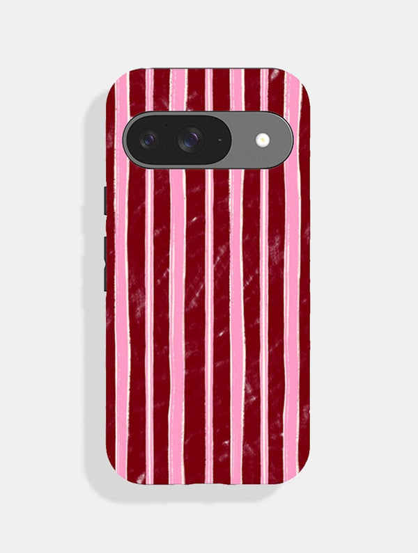 Skinnydip London Pink And Burgundy Sketchy Stripes Ultra Protective Google Pixel Case