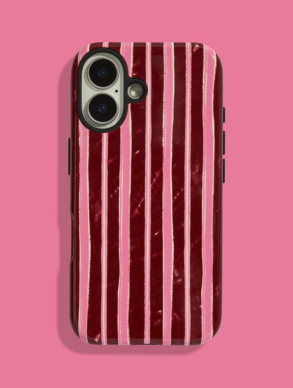 Skinnydip London Pink And Burgundy Sketchy Stripes Ultra Protective iPhone Case