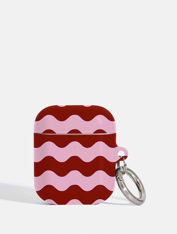 Skinnydip London Pink and Burgundy Wavey Lines AirPods Case – Skinnydip London