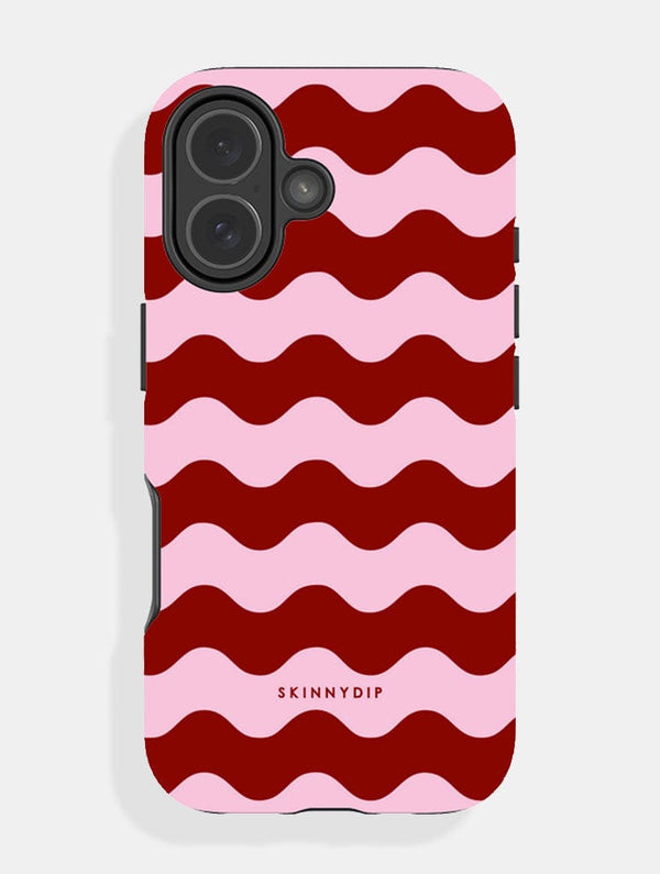 Skinnydip London Pink and Burgundy Wavey Lines Ultra Protective iPhone Case – Skinnydip London