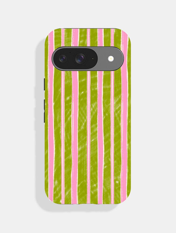 Skinnydip London Pink And Green Sketchy Stripes Ultra Protective Google Pixel Case
