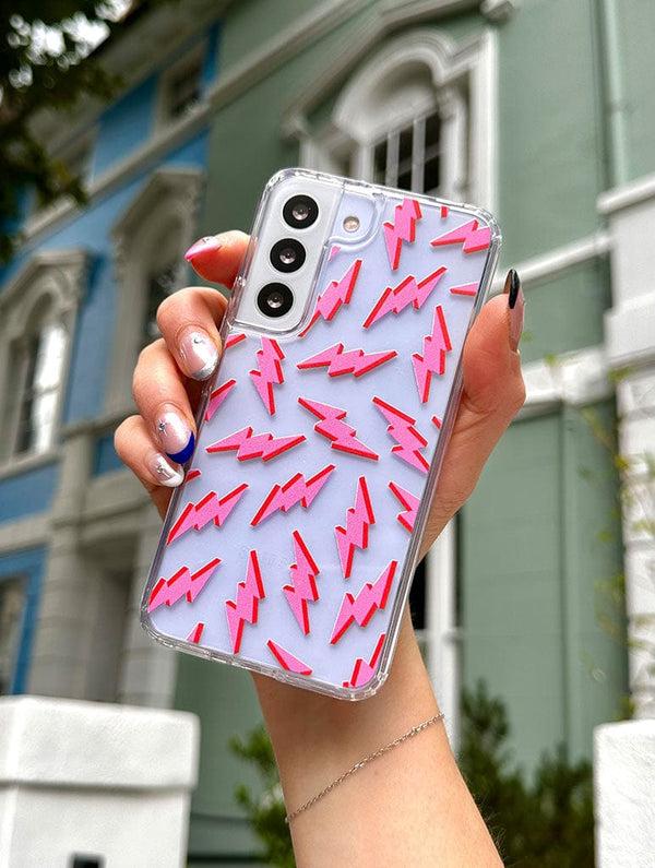 Skinnydip London Pink and Red Lightening Bolt Android Case