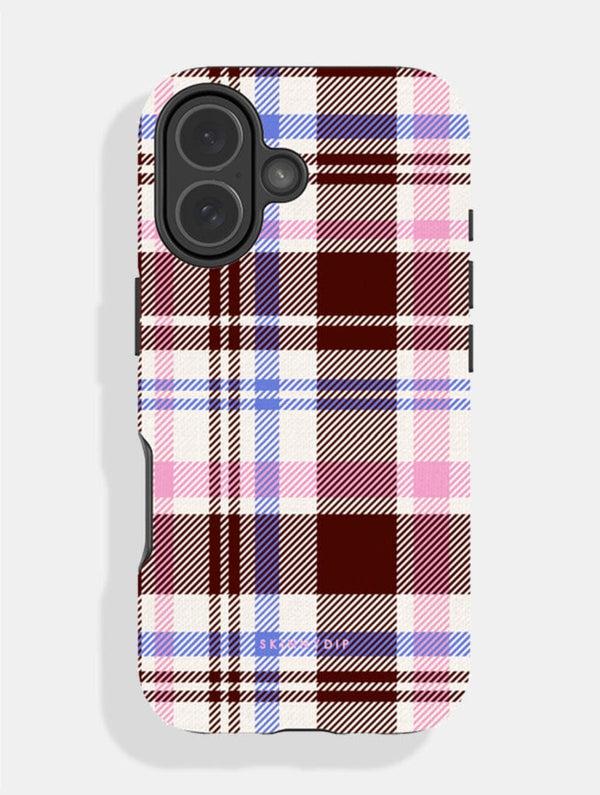 Skinnydip London Pink Blue and Brown Tartan Ultra Protective iPhone Case