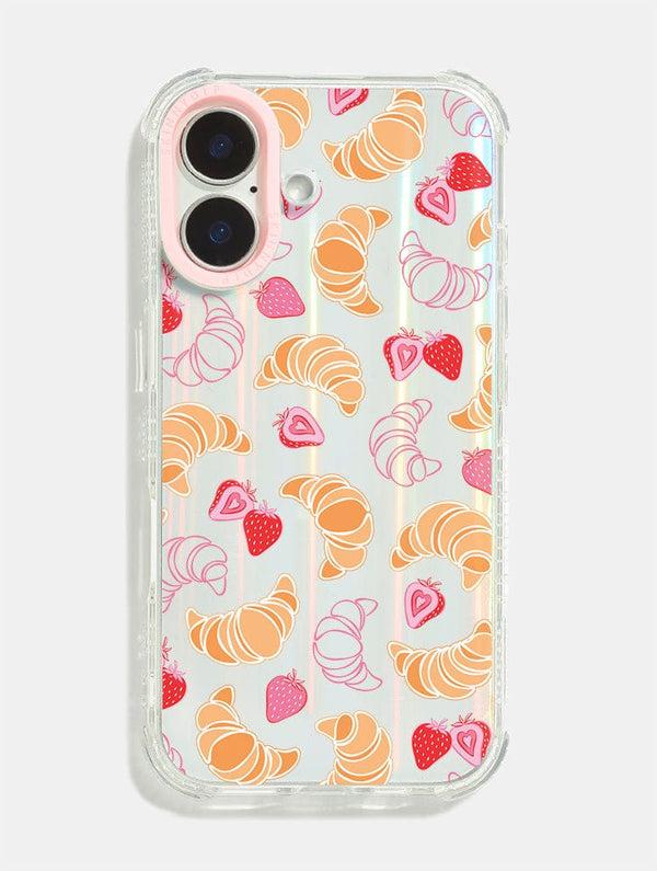 Skinnydip London Pink Croissants & Strawberries Shock iPhone Case
