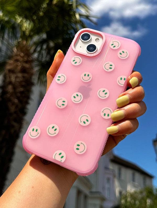 Skinnydip London Pink & Green Happy Face Shock IPhone Case