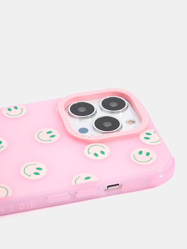 Skinnydip London Pink & Green Happy Face Shock IPhone Case
