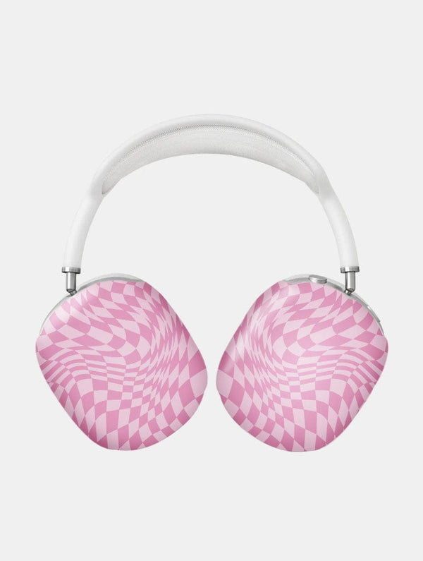 Skinnydip London Pink Warped Check AirPods Max Case in Matte