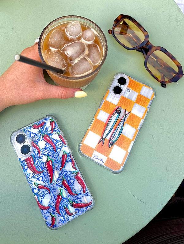 Skinnydip London Pippa Smith Studio Sardines On Check IPhone Case