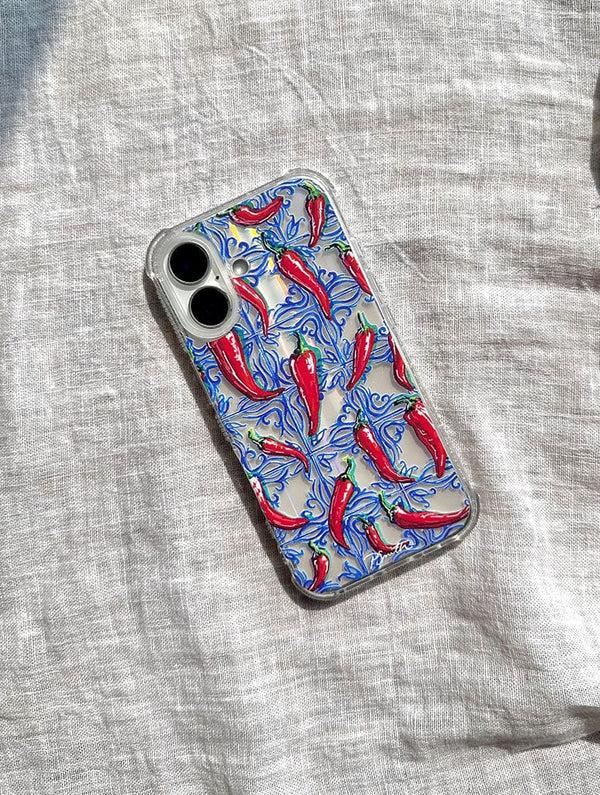 Skinnydip London Pippa Smith Studio X Skinnydip Chillies On Tiles Shock IPhone Case