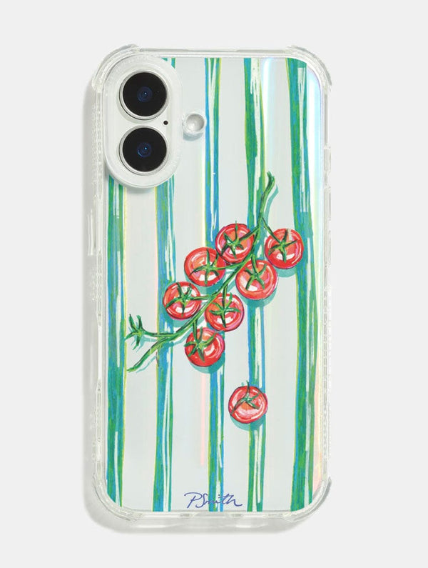 Skinnydip London Pippa Smith Studio x Skinnydip Tomatoes On Green Stripes Shock iPhone Case