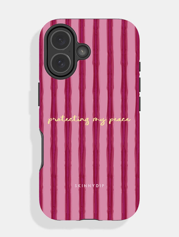 Skinnydip London Protecting my Peace Stripey Quote Ultra Protective iPhone Case – Skinnydip London