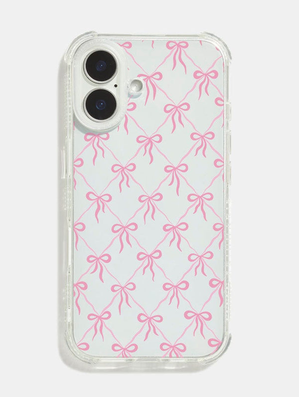 Skinnydip London Quilted Bow Pink Shock iPhone Case