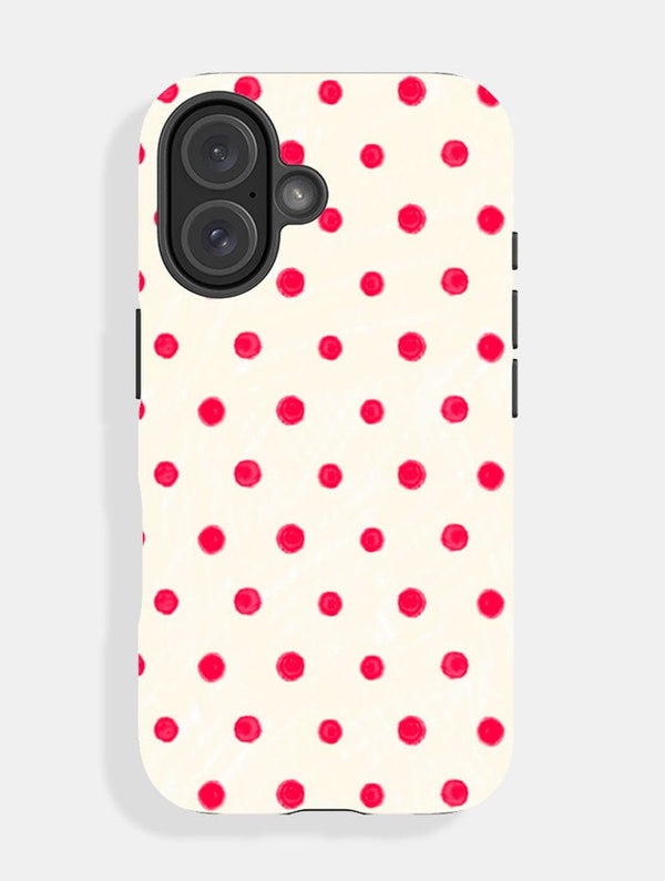 Skinnydip London Red And Cream Painted Polka Dot Ultra Protective iPhone Case – Skinnydip London