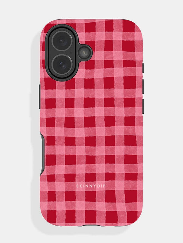 Skinnydip London Red and Pink Gingham Ultra Protective iPhone Case