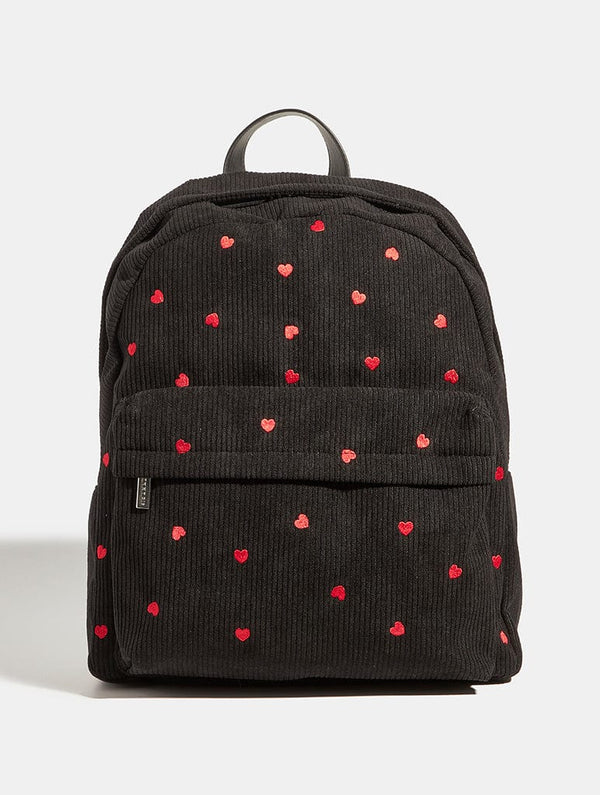 Skinnydip London Red Ditsy Heart Embroidered Backpack
