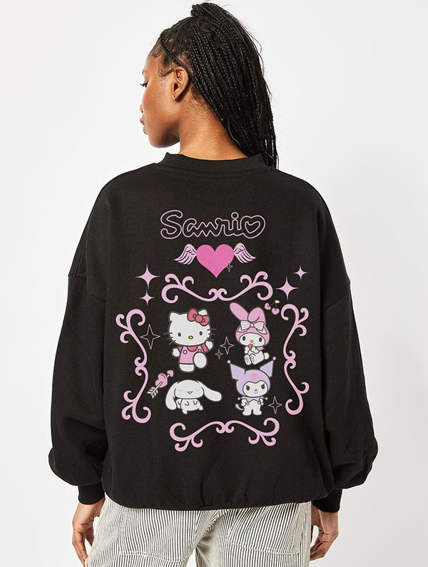 Skinnydip London Sanrio Mixed Character Sweatshirt In Black