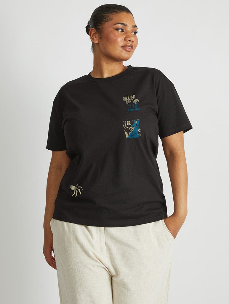 Skinnydip London Scooby Doo X Skinnydip Blue Poster T-Shirt In Black