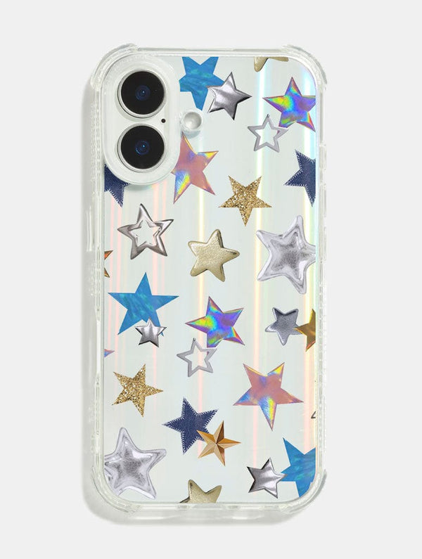 Skinnydip London Scrapbook Silver Stars Shock iPhone Case